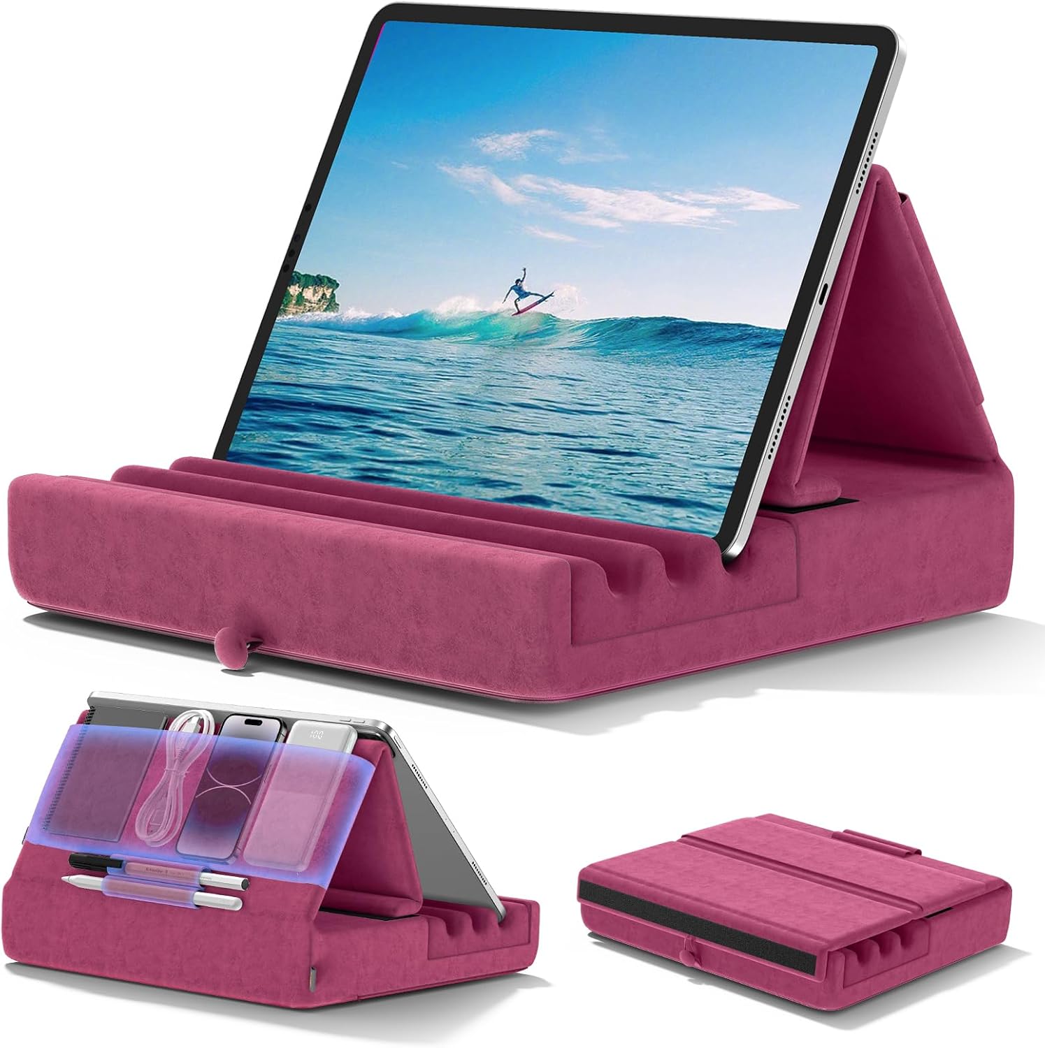 KDD soporte almohada plegable con bolsillo - complemento de lectura recomendado por Club Lectura Ruby