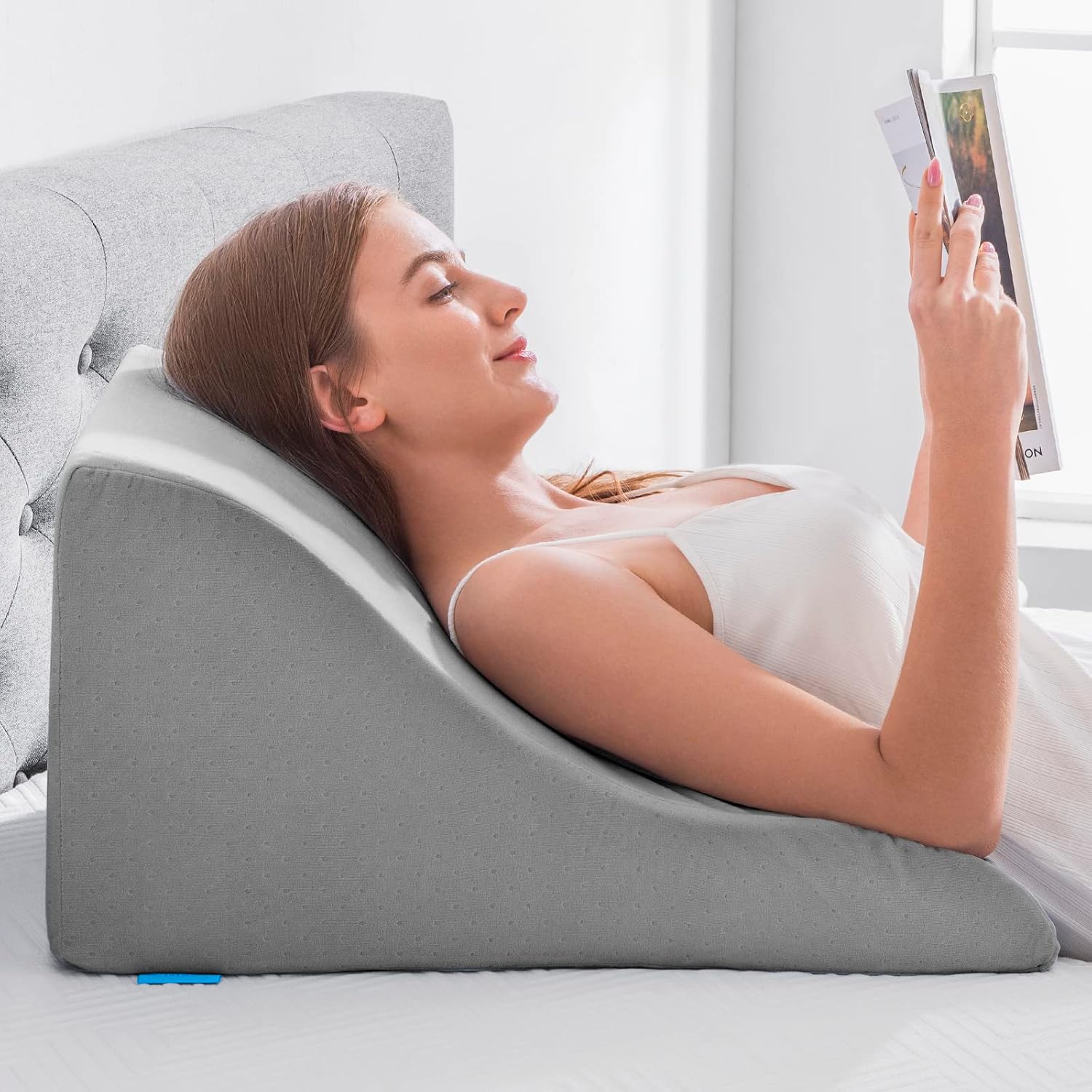 NOFFA almohada de cuña viscoelástica para lectura - complemento de lectura recomendado por Club Lectura Ruby