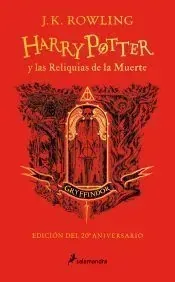 Portada de Harry Potter y las reliquias de la muerte edición Gryffindor del 20 aniversario