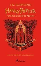 Portada de Harry Potter y las reliquias de la muerte edición Gryffindor del 20 aniversario
