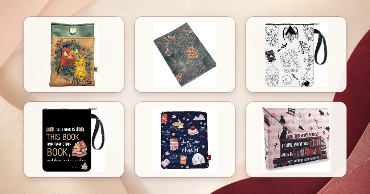 Selección de seis fundas para libros con distintos formatos y diseños