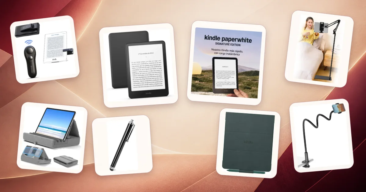 Selección de dispositivos Kindle y accesorios para leer en digital
