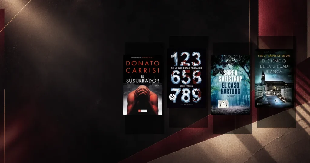 Portadas de cuatro thrillers parecidos a El Cuarto Mono